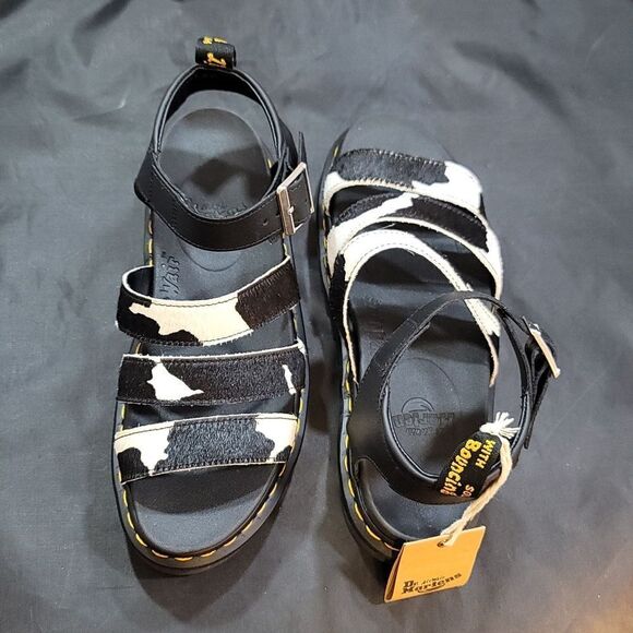 BRAN NEW DR.MARTENS BLAIR GENUINE CALF HAIR WOMEN SANDAL - Picture 6 of 16